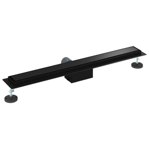 Schwarze Duschrinne 2in1 Edelstahl 70cm