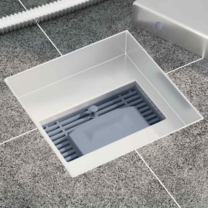 2-in-1 Duschablauf Silber 15x15cm Edelstahl