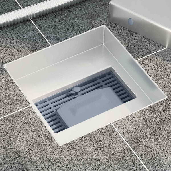 2-in-1 Duschablauf Silber 15x15cm Edelstahl