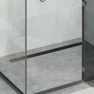 Schwarzer 2-in-1 Duschablauf mit Siphon, 100 cm