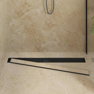Schwarzer 2-in-1 Duschablauf mit Siphon, 100 cm