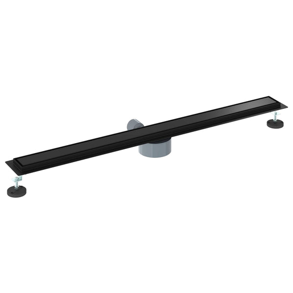 Schwarzer 2-in-1 Duschablauf mit Siphon, 100 cm