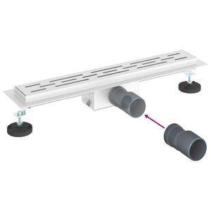 Duschablauf Silber Liniendesign 60cm Edelstahl