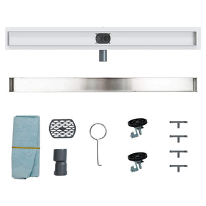 2-in-1 Duschablauf Silber 90cm Edelstahl
