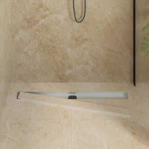 2-in-1 Duschablauf Silber 90cm Edelstahl