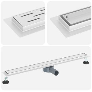 2-in-1 Duschablauf Silber 90cm Edelstahl
