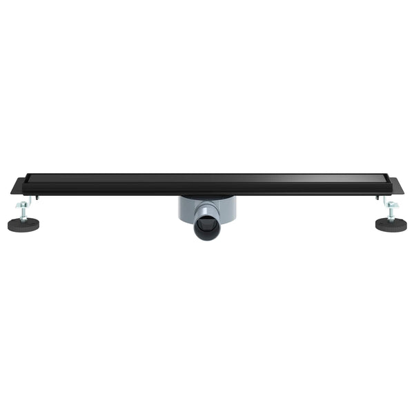 Schwarzer Duschablauf 70 cm mit Siphon