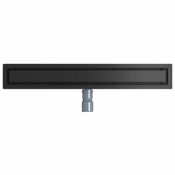 Schwarzer Duschablauf 70 cm mit Siphon