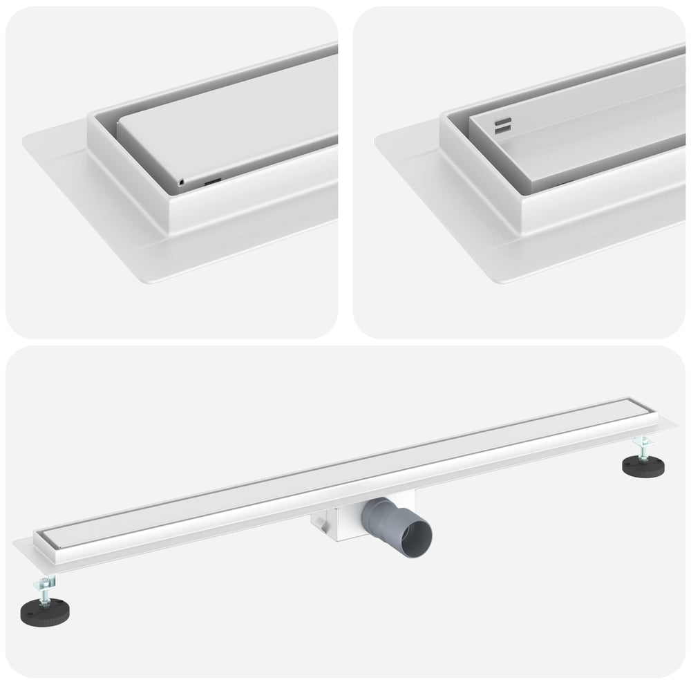2-in-1 Duschablauf Silber 90cm Edelstahl