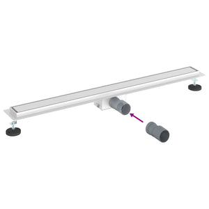 2-in-1 Duschablauf Silber 90cm Edelstahl
