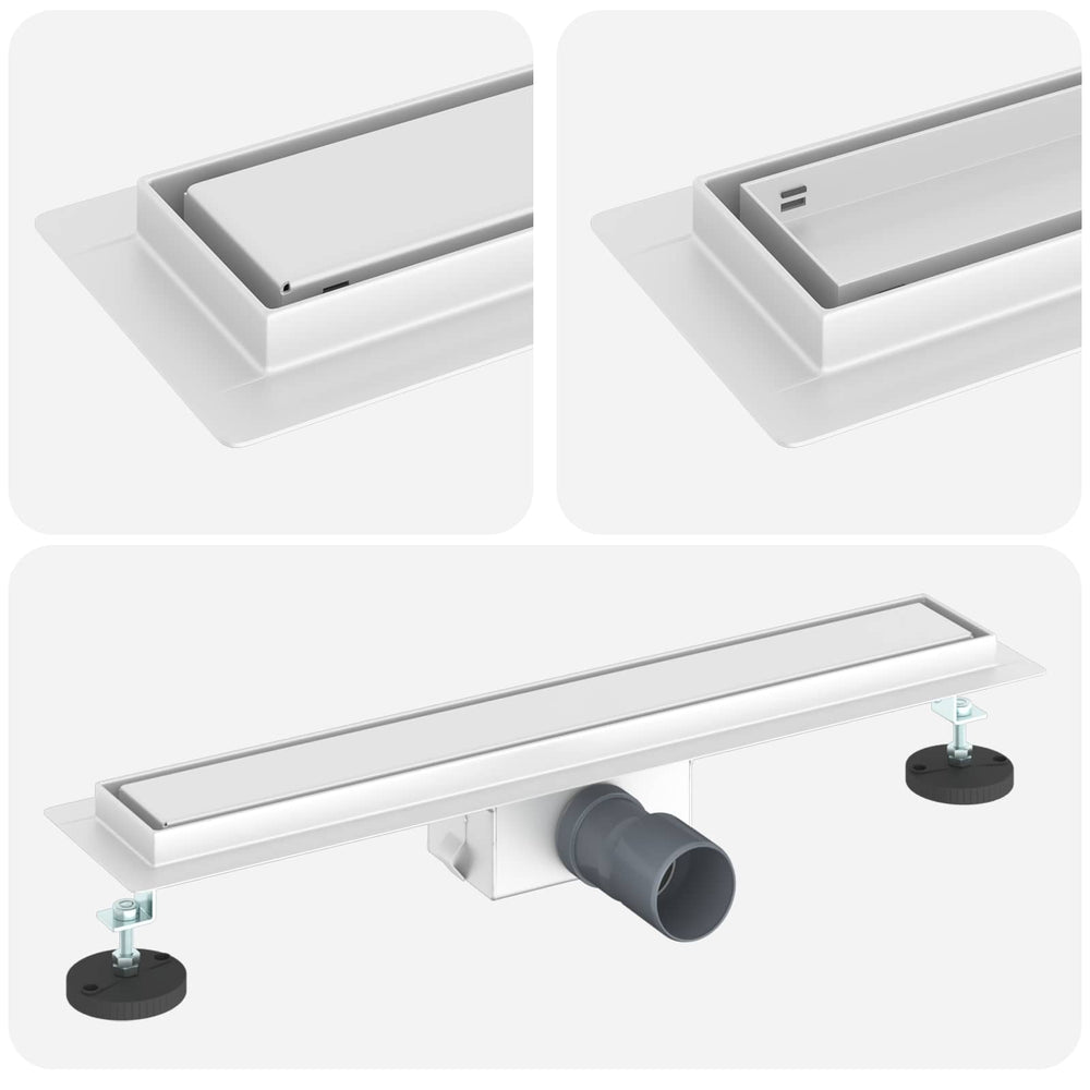 2-in-1 Duschablauf Silber 60cm Edelstahl