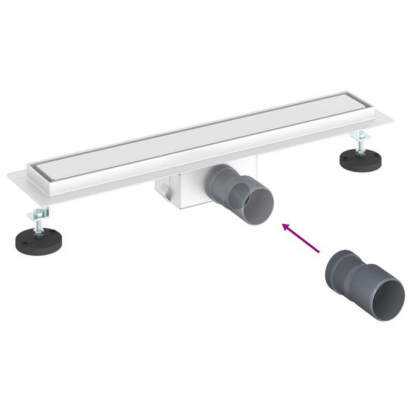 2-in-1 Duschablauf Silber 60cm Edelstahl