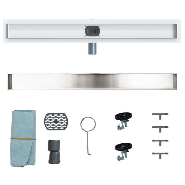 2-in-1 Duschablauf Silber Edelstahl 80cm