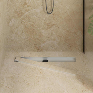 2-in-1 Duschablauf Silber Edelstahl 80cm