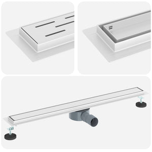 2-in-1 Duschablauf Silber Edelstahl 80cm