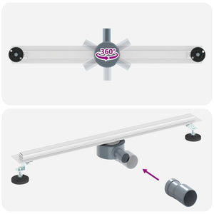 360° Duschablauf Silber 70cm Edelstahl