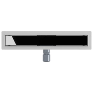 Schwarzer Duschablauf mit Glasabdeckung 60 cm
