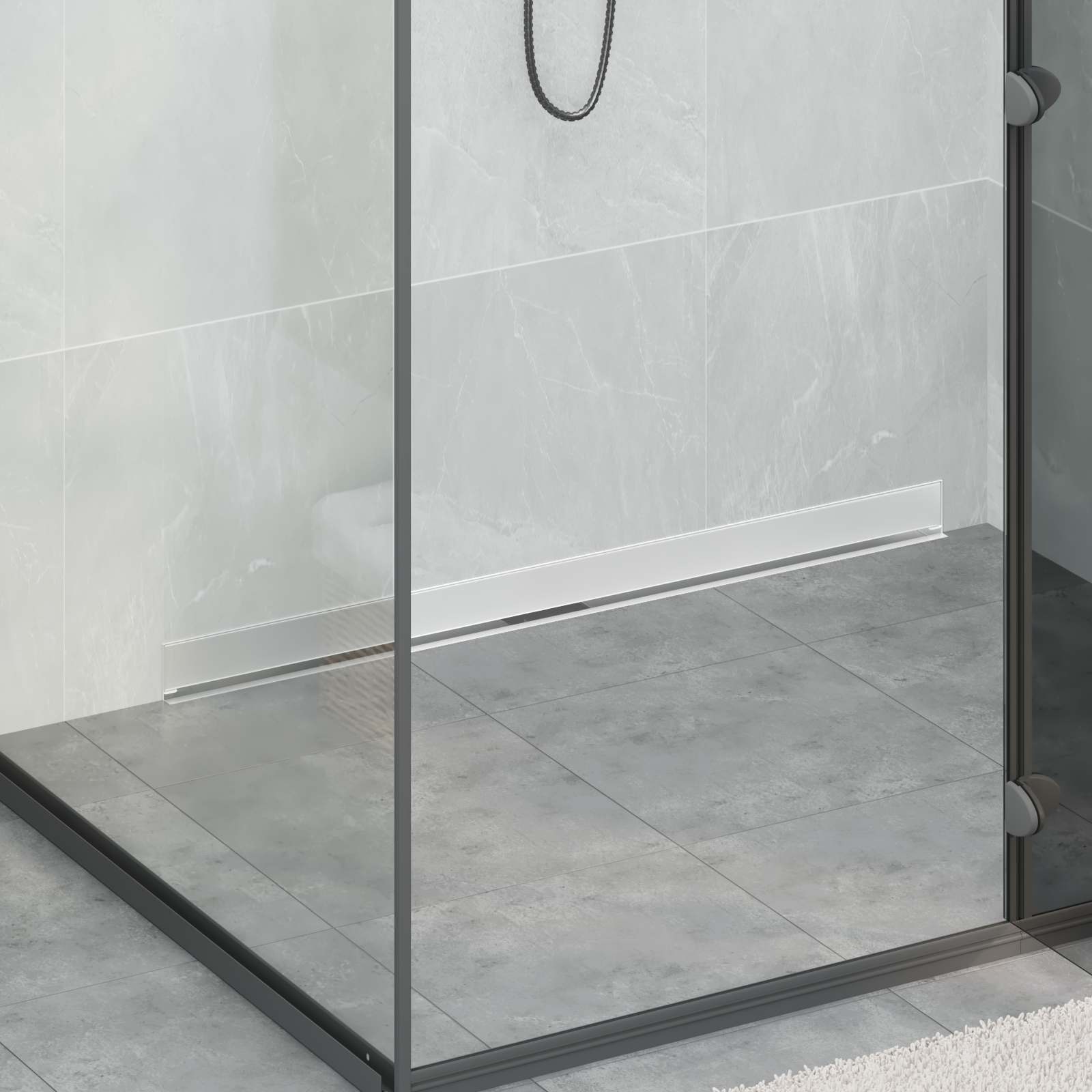 Wandmontierter Duschablauf Silber 100cm