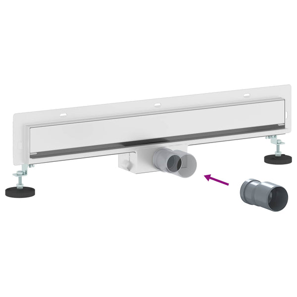 Wandmontierter Duschablauf Silber 60cm