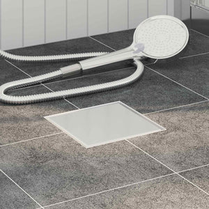 2-in-1 Duschablauf Silber Edelstahl 20x20cm