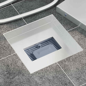 2-in-1 Duschablauf Silber Edelstahl 20x20cm