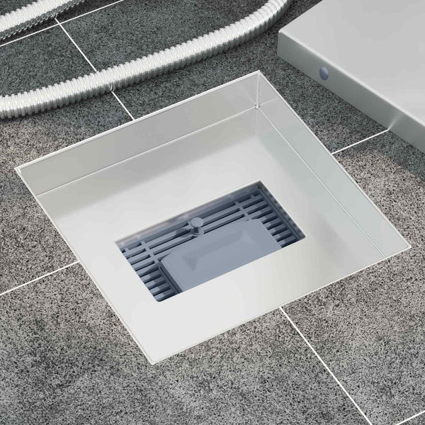 2-in-1 Duschablauf Silber Edelstahl 20x20cm