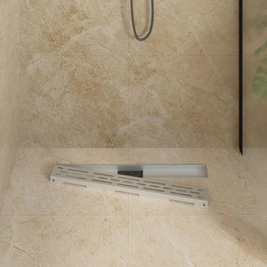 Duschablauf Silber Liniendesign 80 cm