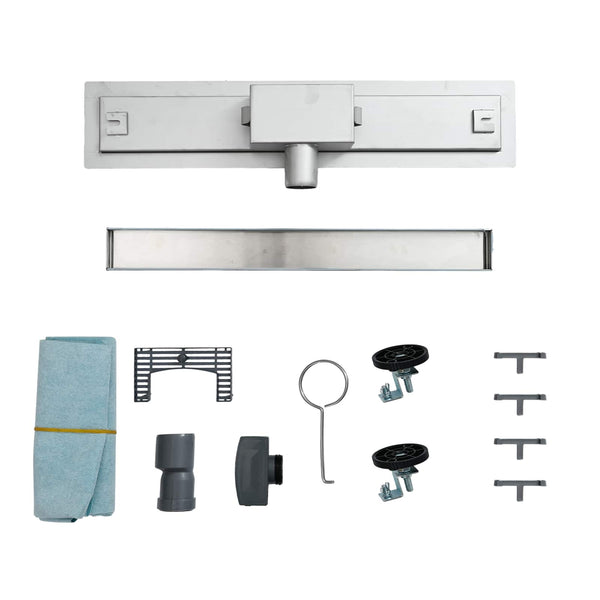 2-in-1 Duschablauf Silber 50cm Edelstahl