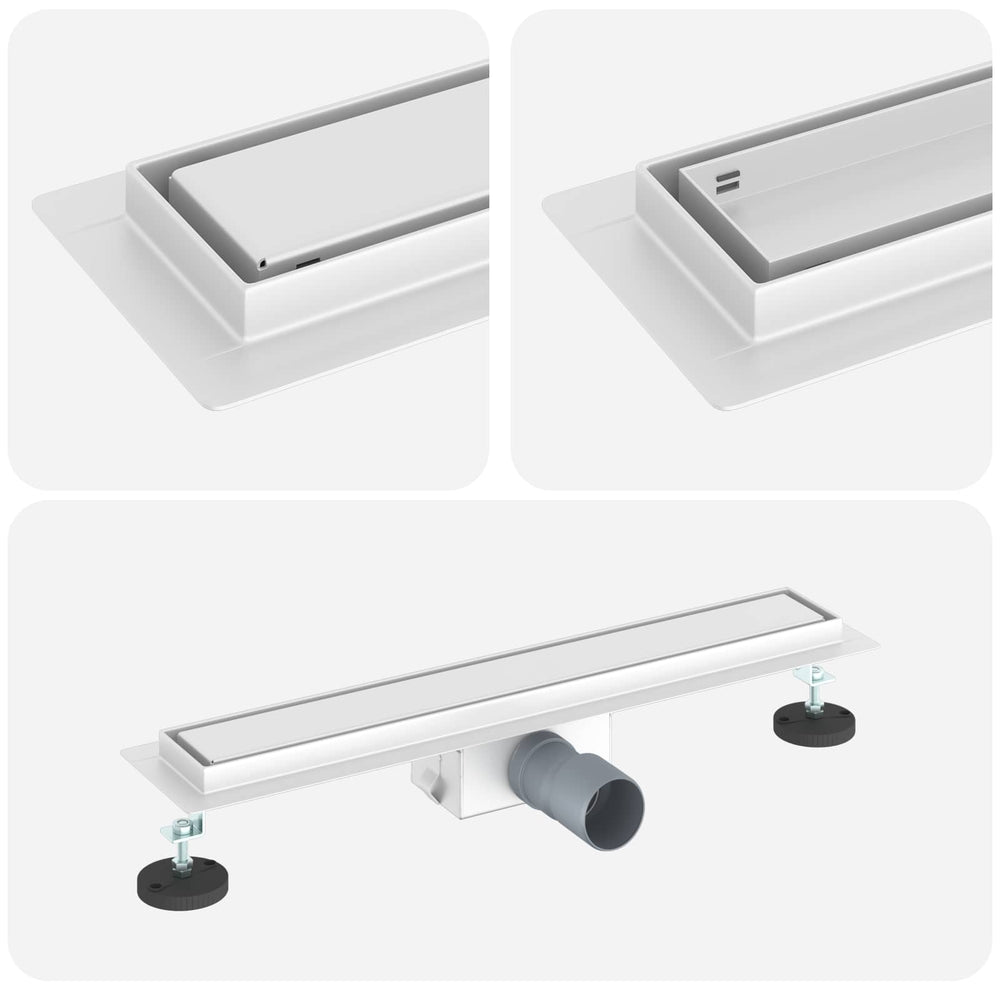 2-in-1 Duschablauf Silber 50cm Edelstahl