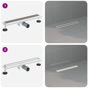 2-in-1 Duschablauf Silber 50cm Edelstahl