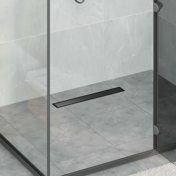 Schwarzer 2-in-1 Duschablauf 50cm Edelstahl