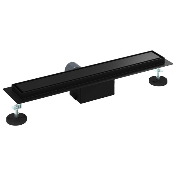 Schwarzer 2-in-1 Duschablauf 50cm Edelstahl