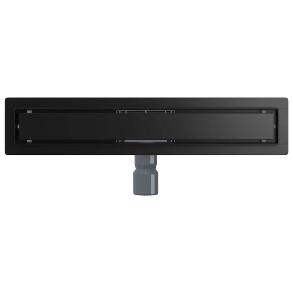 Schwarzer 2-in-1 Duschablauf 50cm Edelstahl