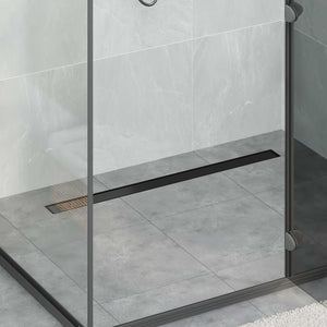 Schwarze Duschrinne 90cm Edelstahl