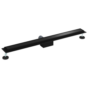 Schwarze Duschrinne 90cm Edelstahl