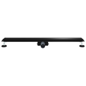 Schwarze Duschrinne 90cm Edelstahl