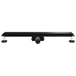 Schwarze 2-in-1 Duschrinne 80 cm Edelstahl
