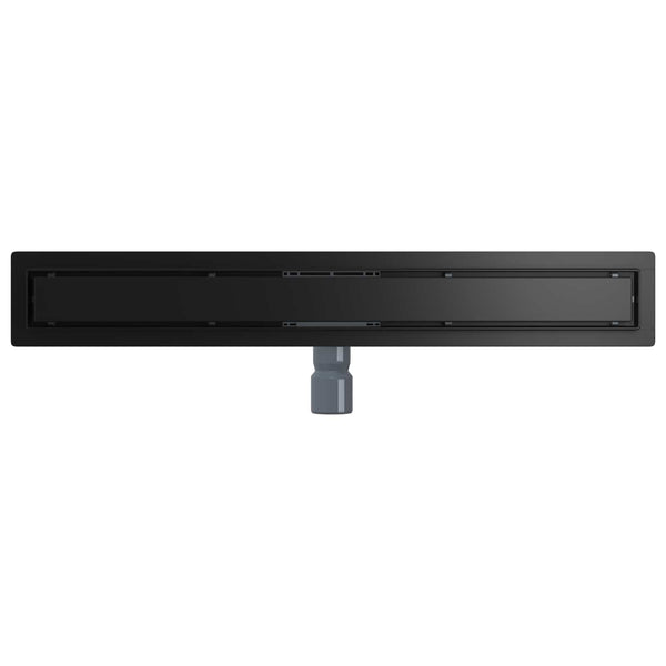 Schwarze 2-in-1 Duschrinne 80 cm Edelstahl
