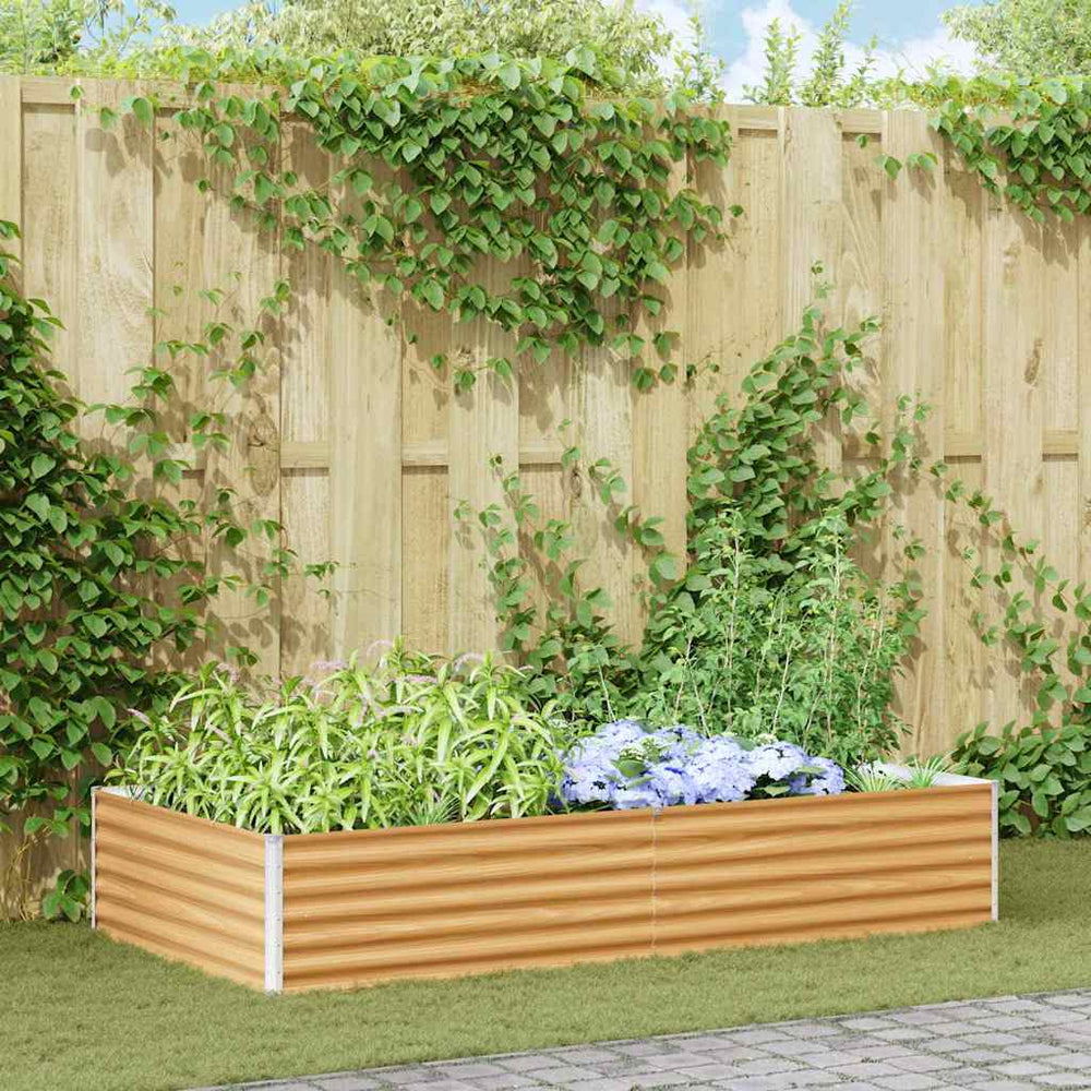Hochbeet Hellbraun 195x100x36cm Stahl