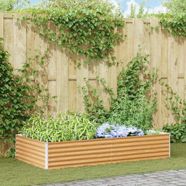 Hochbeet Hellbraun 195x100x36cm Stahl