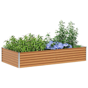 Hochbeet Hellbraun 195x100x36cm Stahl