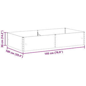 Hochbeet Hellbraun 195x100x36cm Stahl