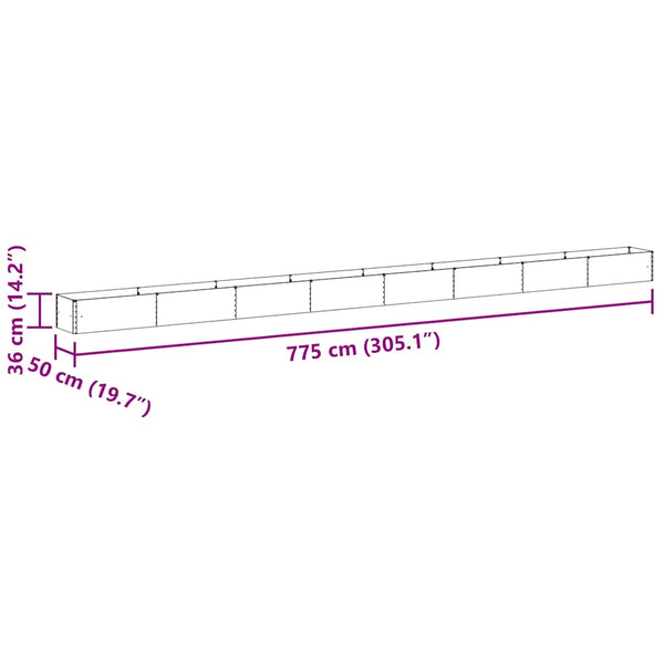 Hochbeet Hellbraun Verzinkter Stahl 775x50x36cm
