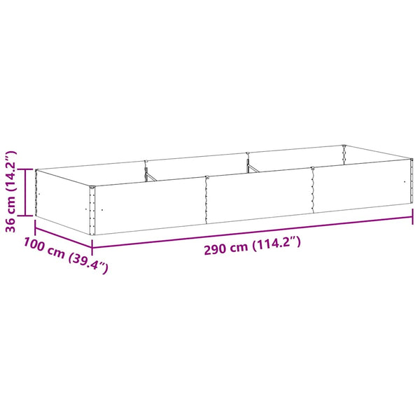 Hochbeet Hellbraun 290x100x36cm