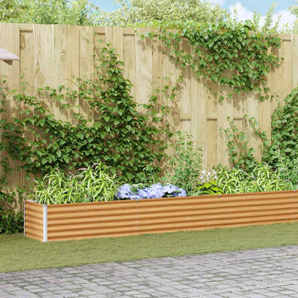 Hochbeet Hellbraun Verzinkter Stahl 485 cm