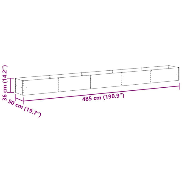 Hochbeet Hellbraun Verzinkter Stahl 485 cm