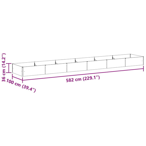 Hochbeet Hellbraun Verzinkt 582x100x36cm