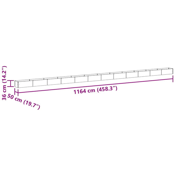 Hochbeet Hellbraun Verzinkter Stahl 116x50x36cm