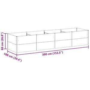 Hochbeet Hellbraun 390 cm Verzinkt
