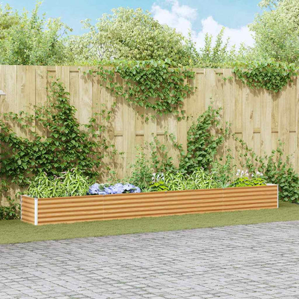 Hochbeet Hellbraun Verzinkter Stahl 390cm